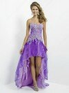 High Low Sweetheart Lilac Tulle Appliques Lace Asymmetrical Prom Dresses #02042305