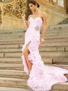 Sheath/Column Sweetheart Organza Chapel Train Flower(s) Prom Dresses #02014708