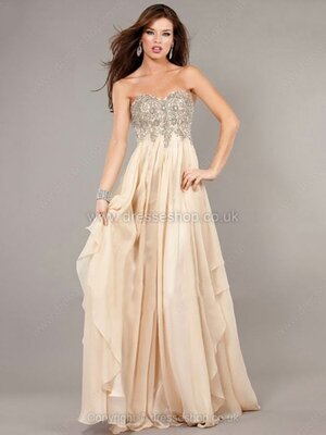 Empire Sweetheart Chiffon Floor-length Sequins Prom Dresses #02014732