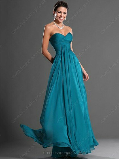 For Less Ankle-length Sweetheart Chiffon Ruffles Dark Green Prom Dresses #02014763