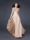 Famous V-neck Straps Chiffon with Sequins A-line Open Back Prom Dresses #02014798