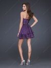 Purple Tiered Chiffon Criss Cross Sweetheart Latest Short/Mini Prom Dress #02013514