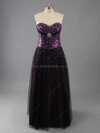 Elegant Princess Sweetheart Tulle with Beading Grape Prom Dresses #02015136