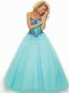 Sweetheart Tulle with Sequins Lace-up Unique Ball Gown Prom Dress