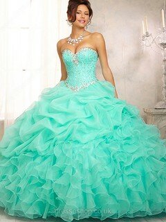 Modest Tulle with Beading Sweetheart Pick-Ups Ball Gown Prom Dress #02071970