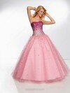 Pearl Pink Tulle with Beading Sweetheart Lace-up Beautiful Ball Gown Prom Dresses #02071978