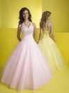 Ball Gown Halter Tulle Satin Floor-length Beading Quinceanera Dresses #02072053