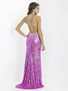 Split Front Fuchsia Sequined Sweep Train Sheath/Column Backless Prom Dresses #02015258