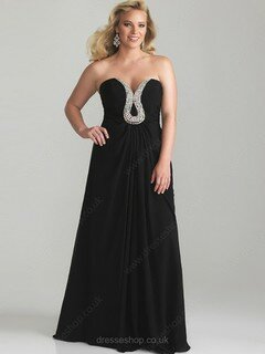 Black Chiffon Empire Beading Sweetheart Wholesale Prom Dress #02023289