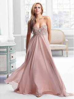 Discount Sweep Train Chiffon with Beading Sweetheart Prom Dresses #02023297