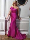 Trumpet/Mermaid Strapless Satin Court Train Ruffles Evening Dresses #02023301