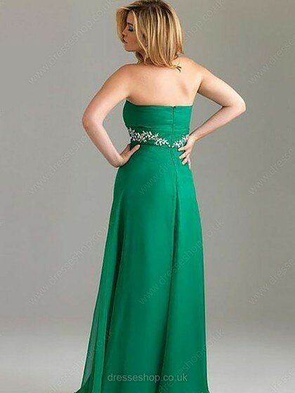 Wholesale Empire Sweetheart Ruffles Green Chiffon Prom Dress #02015219