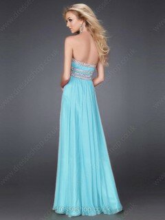 A-line Strapless Chiffon Floor-length Sleeveless Beading Prom Dresses #02013560