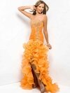 Trumpet/Mermaid Sweetheart Organza Asymmetrical Sleeveless Tiered Prom Dresses #02011703
