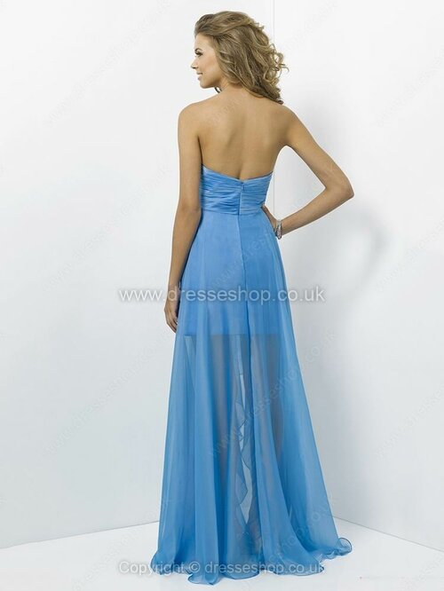 Wholesale Blue Sweetheart Crystal Detailing Chiffon Asymmetrical Prom Dresses #02042458