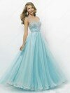 Orange Satin Tulle Scoop Neck with Beading Open Back Top Prom Dress #02015243