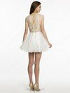 Scoop Neck Tulle Cap Straps with Beading Sweet Short/Mini Prom Dresses #02015325