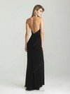 Halter Black Open Back Chiffon Split Front Sheath/Column Prom Dress #02015386