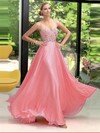 A-line Sweetheart Chiffon Floor-length Beading Prom Dresses #02015402