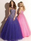 Fashion Tulle Sweetheart Crystal Detailing Lilac Ball Gown Prom Dress #02014914
