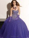 Fashion Tulle Sweetheart Crystal Detailing Lilac Ball Gown Prom Dress #02014914