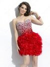 Ball Gown Sweetheart Organza Short/Mini Crystal Detailing Cocktail Dresses #02042328