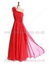 A-line One Shoulder Chiffon Floor-length Flower(s) Prom Dresses #02015407