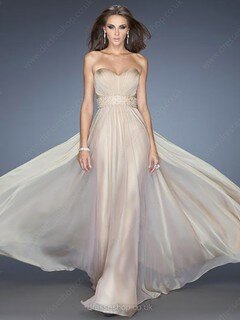 A-line Sweetheart Chiffon Floor-length Rhinestone Prom Dresses #02014262