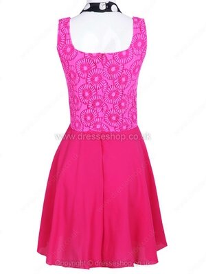 Neon Rose Sleevelss Square Flowers Chiffon Dress for HPL #100000514022206075
