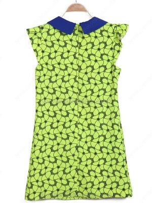 Yellow Contrast Collar Sleeveless Pockets Dress for HPL #100000514022206077