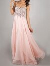 Empire Sweetheart Chiffon Sweep Train Rhinestone Prom Dresses #02014851