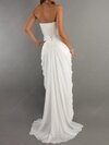 Sheath/Column White Sweetheart Chiffon Beading Split Front Prom Dresses #02014216