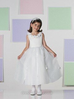 Latest Ball Gown Organza with Flower(s) Ankle-length Flower Girl Dresses #01031456