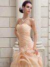 Trumpet/Mermaid Sweetheart Organza Court Train Ruffles Wedding Dresses #00020417