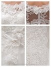 Trumpet/Mermaid Scoop Lace Satin Sweep Train Appliques Wedding Dresses #00020444