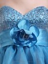 A-line Satin Organza Sweetheart Flower(s) Short/Mini Prom Dresses IS#02020073