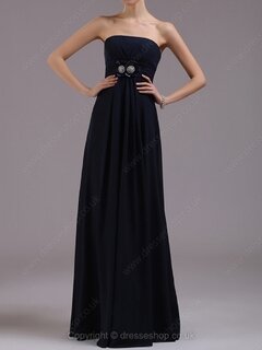 Empire Chiffon Strapless Flower(s) Floor-length Prom Dresses IS#02020060