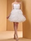 A-line Sweetheart Organza Short/Mini Flower(s) Cocktail Dresses #02051688