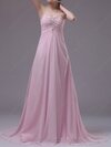 Empire Sweetheart Chiffon Sweep Train Rhinestone Prom Dresses #02014400