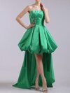 A-line Strapless Taffeta Asymmetrical Appliques Cocktail Dresses #02042234