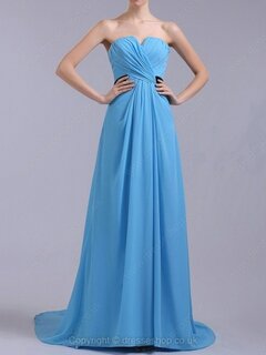 A-line Notched Chiffon Sweep Train Criss Cross Evening Dresses #02020071