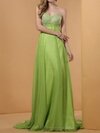 Empire Sweetheart Chiffon Sweep Train Beading Prom Dresses #02014361