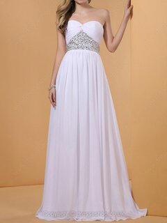 A-line Sweetheart Chiffon Floor-length Rhinestone Prom Dresses #02014352