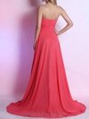 A-line Sweetheart Chiffon Sweep Train Sequins Prom Dresses #02014305