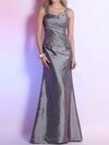 Sheath/Column Straps Taffeta Floor-length Appliques Evening Dresses #02023115