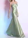 Sheath/Column Sweetheart Elastic Woven Satin Floor-length Beading Prom Dresses #02014291