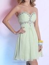 A-line Sweetheart Chiffon Short/Mini Rhinestone Homecoming Dresses #02051638