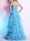 A-line Sweetheart Organza Asymmetrical Tiered Prom Dresses #02014289