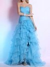 A-line Sweetheart Organza Asymmetrical Tiered Prom Dresses #02014289