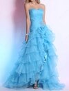 A-line Sweetheart Organza Asymmetrical Tiered Prom Dresses #02014289